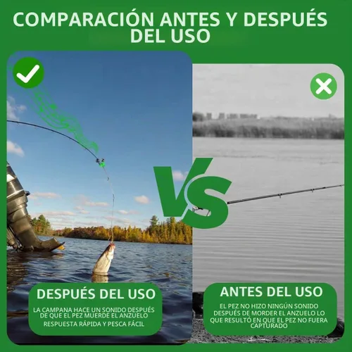 Vista 5 de KISEER 50 piezas de plástico Campanas de pesca Clips de alarma de caña de pescar con campanas de alerta dobles