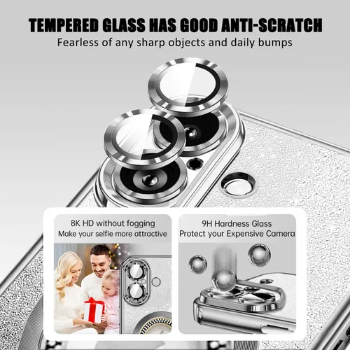 Vista 442 de Misscase Funda magnética con purpurina para iPhone 11 compatible con MagSafe, protección completa, delgada, a prueba de golpes, antiarañazos
