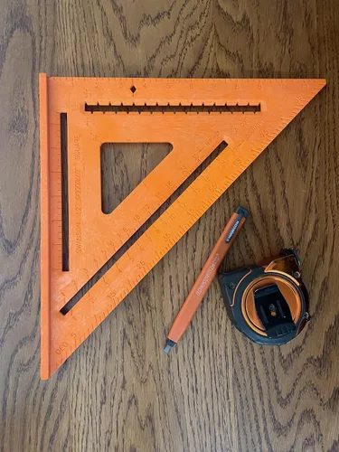 Vista 2 de Swanson Tool Co., Inc Swanson Tool Co T0701 - Escuadra Speedlite naranja de 12 pulgadas, herramienta de diseño de escuadra compuesta, fabricada