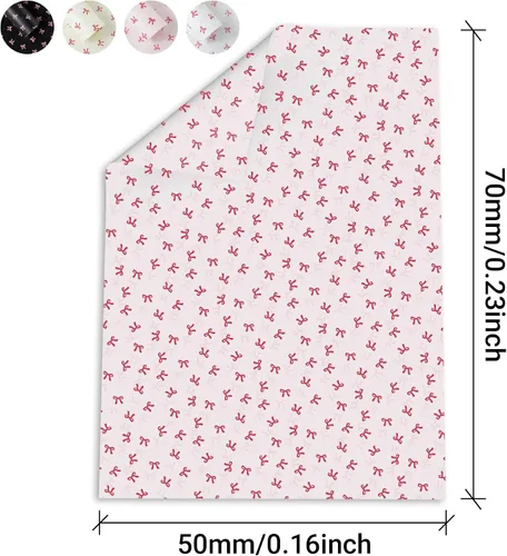 Vista 2 de Treasurecove Papel de regalo de lazo elegante de 4 colores, 20 hojas, papel crepé grueso de 1.46 oz para envolver regalos, ramos de flores