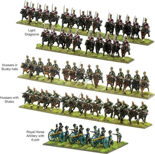 Vista 2 de Warlord Games Conjunto de brigada de caballería ligera británica de Waterloo Batallas épicas