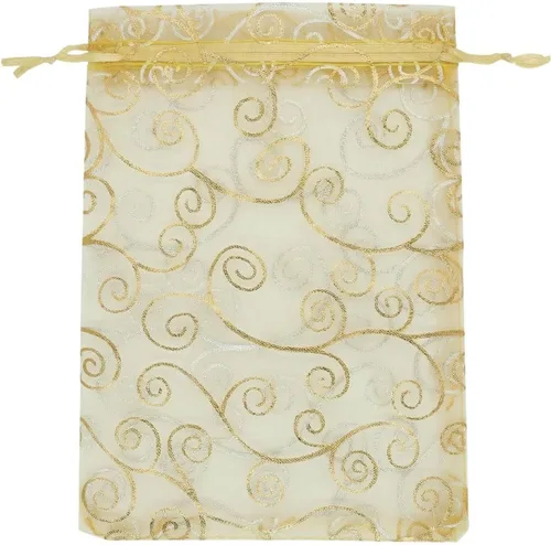 Vista 13 de Bolsa de organza con cordón de 5 x 7 pulgadas, 50 unidades, regalo fuerte, caramelo, B6ag, joyería, fiesta, boda, favor (negro)