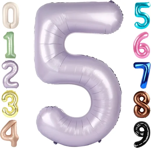 Vista 341 de Globos con números de 40 pulgadas, color negro, para decoraciones de cumpleaños de 10 a 100 años Jumbo 40In & Vibrant Color, With Hanging Holes
