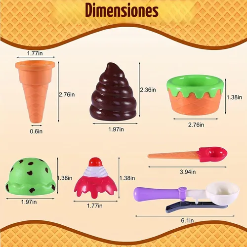 Vista 4 de Dulces Regalos Liberty Imports, juego de helados con puesto de comida rápida para niños