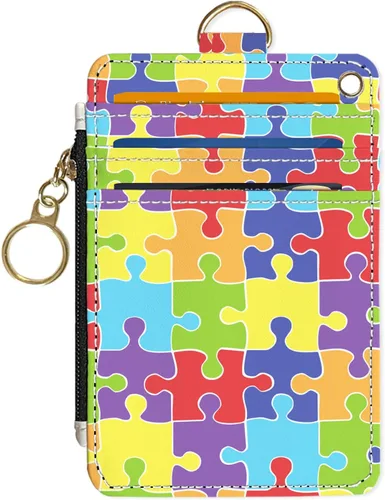 Vista 15 de Portafolios delgado Portafolios para tarjetas de crédito, Portafolios RFID para mujer Linda pequeña cartera de bolsillo frontal con cremallera