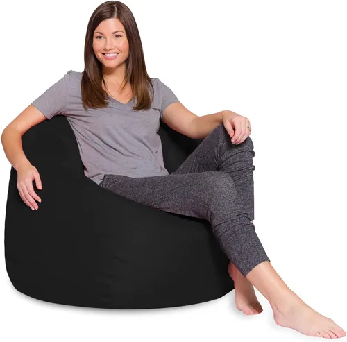Vista 7 de Posh Creations - Sillón puff para niños, adolescentes y adultos, incluye funda extraíble y lavable a máquina, tamaño mediano de 27 pulgadas, lona