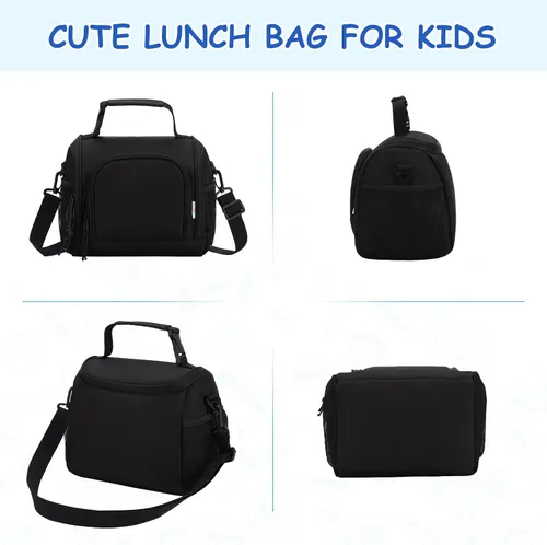 Vista 6 de VASCHY Lonchera para hombres, reutilizable, aislada, grande, bolsa enfriadora para adultos, mujeres/niños, para el trabajo, la escuela, picnic, Negro