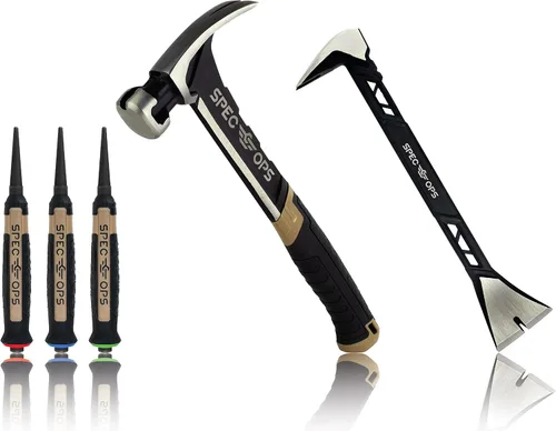 Vista 9 de Spec Ops Tools Martillo de Clavos, 16 oz, Garra Extractora, Cara Lisa, Agarre Absorbe Impactos, 3% Donado a Veteranos