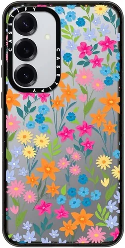 Vista 129 de CASETiFY Funda de impacto para Galaxy S22+ - Adhesivo Aries Moross, color negro transparente