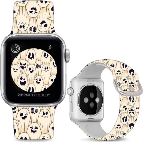 Vista 9 de Correas de silicona suaves compatibles con Apple Watch Band de 1.496 in 1.575 in 1.614 in 1.654 in 1.732 in 1.772 in 1.811 in 1.929 in, correa