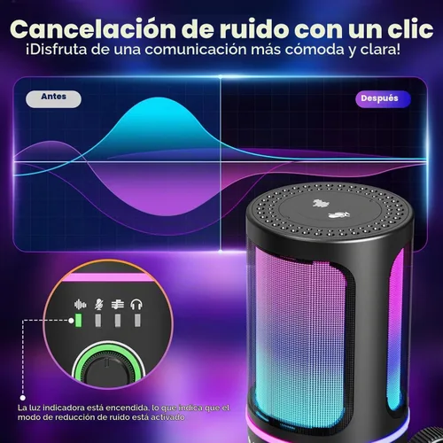 Vista 3 de Micrófono para juegos SINWE con cancelación de ruido y control de ganancia