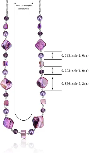 Vista 6 de Pearl & Club - Collar largo con cuentas para mujer