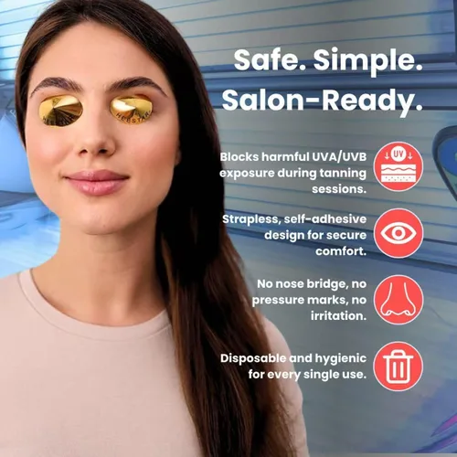 Vista 2 de Conos desechables de protección ocular HeeStar para cama de bronceado solar