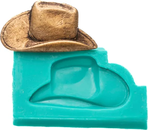 Vista 9 de Pequeño molde fino del silicón del sombrero del vaquero hacer su propio chocolate occidental, fondant, resina, arcilla.. El molde crea el sombrero