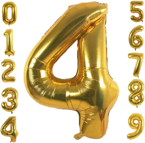 Vista 6 de Globos de papel de aluminio dorado (número 1, 40 pulgadas)