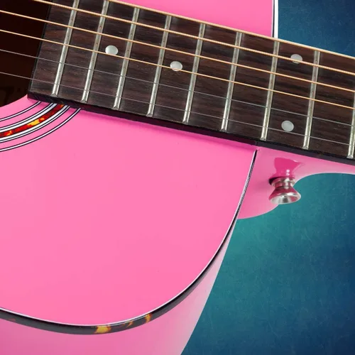 Vista 4 de ¡Hola! Guitarras acústicas dreadnought de lujo, Rosado