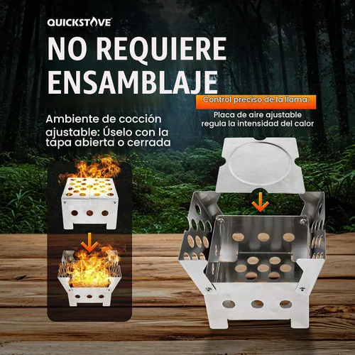 Vista 4 de Kit de cocina de emergencia portable para campamento. Estufa multigasolina, olla de acero inoxidable y alimentos, ideal pata kits de supervivencia