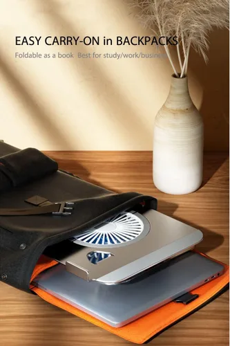 Vista 6 de Ventilador de soporte para laptop con base giratoria giratoria de 360°, altura elevadora de 10 pulgadas ajustable para escribir, ver, presentación