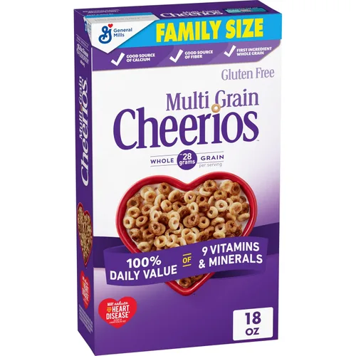 Vista 12 de Cheerios multigrano, cereales para el desayuno saludables para el corazón, sin gluten, 9 onzas