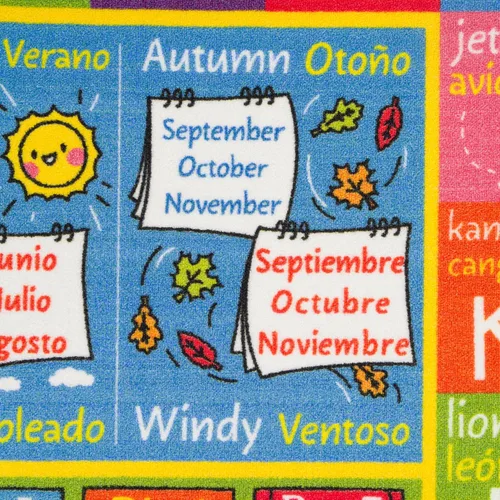 Vista 9 de KC Cubs Alfombra de 3x5 pies con Alfabeto ABC, Estaciones, Meses y Días – Tapete de Juego Educativo para Niños, Niños Pequeños, Cuarto del Bebé