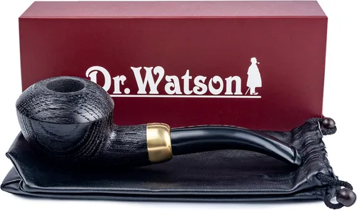 Vista 5 de Dr. Watson - Pipa de tabaco, forma clásica de ukelele, se adapta a filtro de 0.354 in, viene con bolsa, en caja (rusticado)