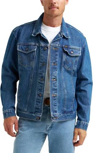 Vista 3 de Wrangler Men's Cowboy Cut Western Unlined Denim Jacket Azul oscuro