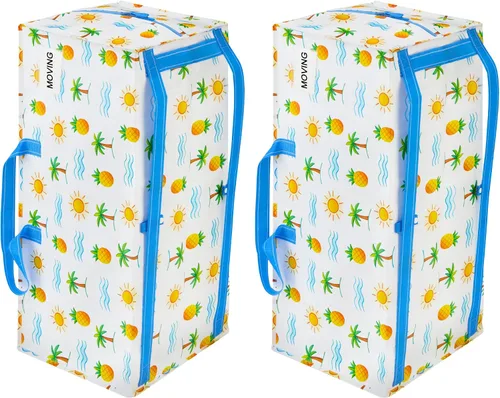 Vista 32 de VENO Paquete de 6 bolsas de mudanza resistentes con correas de mochila, cremalleras y asas, bolsas de embalaje extragrandes para artículos