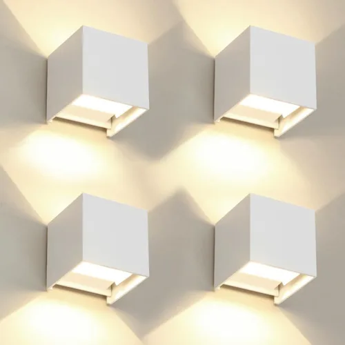 Vista 27 de 2 piezas de luces de pared G9 para exterior/interior, apliques de pared con luces hacia arriba y abajo, IP65 impermeables, iluminación moderna