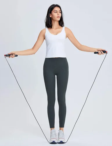 Vista 7 de POSHDIVAH Sostén deportivo para mujer, camiseta sin mangas con relleno, sensación de desnuda, entrenamiento, fitness, correr, yoga