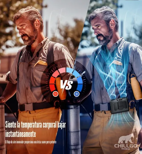 Vista 9 de chillgo Ventilador Portátil de 20000mAh, Ventiladores de Cuello y Cintura de Alta Velocidad con Motores Duales y 200% de Flujo de Aire Potente