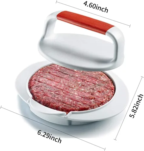 Vista 5 de QELEG - Prensa antiadherente para hamburguesas, molde para hacer hamburguesas, parrilla para hamburguesas jugosas de ternera regulares redondas