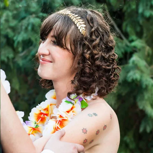 Vista 2 de WLBON Diadema de hojas de Halloween, corona de diosa romana, bandas para el cabello, diadema de hojas, diadema para mujer, Navidad, boda Paquete