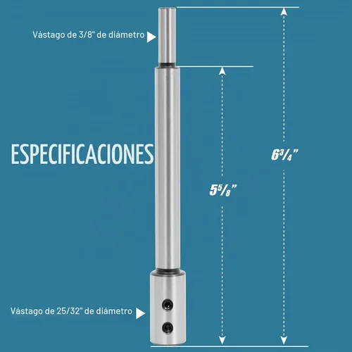 Vista 5 de Fulton - Extensión de broca Forstner de 6 pulgadas de largo para añadir más de 5, 6 y 8 pulgadas