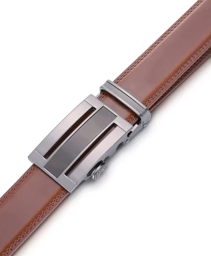 Vista 4 de Marino Cinturón de vestir de cuero genuino con hebilla automática, ajuste para ajustarse en una elegante caja de regalo