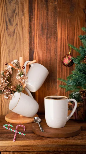 Vista 7 de famiware Tempus Juego de Tazas de Café de 4, Juego de Tazas de 14 oz, Tazas de Gres con Asa para Café, Té, Cacao, Leche, Capuchino, Apto para Blanco