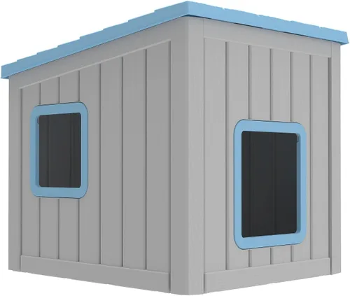 Vista 9 de DRATO Casa para gatos al aire libre, impermeable, material de polipropileno, refugio para gatos, robusto, resistente, fácil de montar, cálida casa