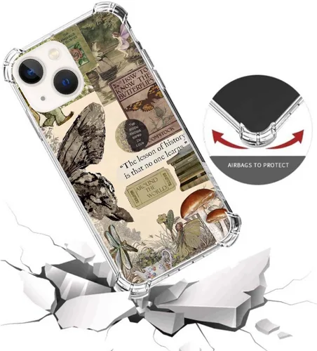 Vista 2 de Funda de teléfono con diseño de collage de mariposas estética, compatible con iPhone 13, funda de collage de Fairy Naturecore para adolescentes