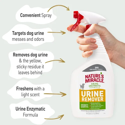 Vista 6 de Nature's Miracle Removedor de orina para perros, 24 onzas, fórmula enzimática