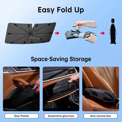 Vista 7 de Sombrilla Parasol para Parabrisas para Mazda 3 2014-2026, Parasol Plegable para Coche para Ventana Delantera, Visera Protectora Solar Altamente