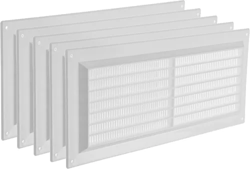 Vista 14 de Vent Systems Cubierta de ventilación de plástico blanco de 3 x 10 pulgadas (dimensiones de apertura), rejilla de retorno rectangular con pantalla