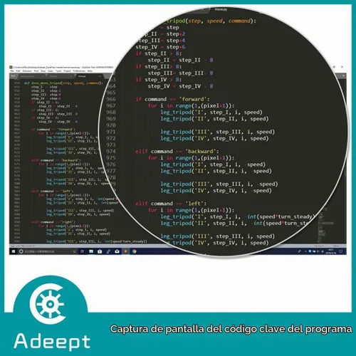 Vista 9 de Adeept DarkPaw Bionic - Kit de robot araña cuadrúpedo compatible con Raspberry Pi 4 3 Modelo B+/B, robot de rastreo STEM, OpenCV, autoestabilizador