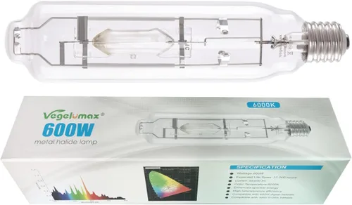 Vista 10 de MH - Bombilla de halogenuros metálicos HID de 400 W con espectro azul y violeta mejorado de alto PAR para horticultura de interior, crecimiento