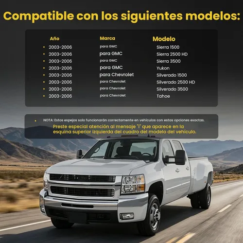 Vista 3 de OCPTY - Par de espejos de remolque de repuesto para Chevy para GMC 2003