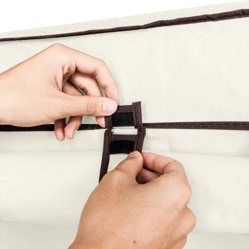 Vista 7 de Armario portátil de 67 pulgadas, organizador de almacenamiento con estantes y cubierta para colgar ropa, tela no tejida, rápido y fácil de montar