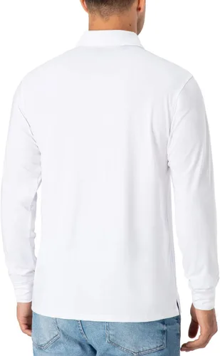Vista 45 de NAVISKIN Camisas polo para hombre, de secado rápido, UPF 50, manga larga y corta, que absorben la humedad