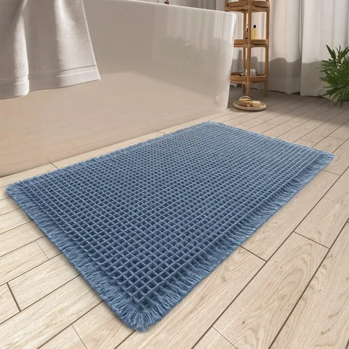 Vista 45 de AMOAMI Tapete de baño mejorado con diseño de gofre, súper absorbente, antideslizante, para suelo de baño, lavable a máquina, con borlas, tapetes