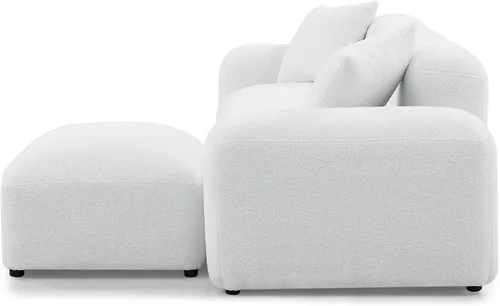 Vista 6 de Sofá en forma de L, moderno sofá modular modular para sala de estar, cómodo sofá de asiento profundo Cloud Boucle, tela de terciopelo de peluche