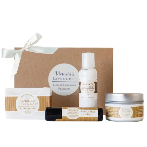 Vista 10 de Victoria's Lavender Set de regalo: jabón hecho a mano, loción para manos y cuerpo, bálsamo labial, productos de lavanda de lujo, regalos ideales