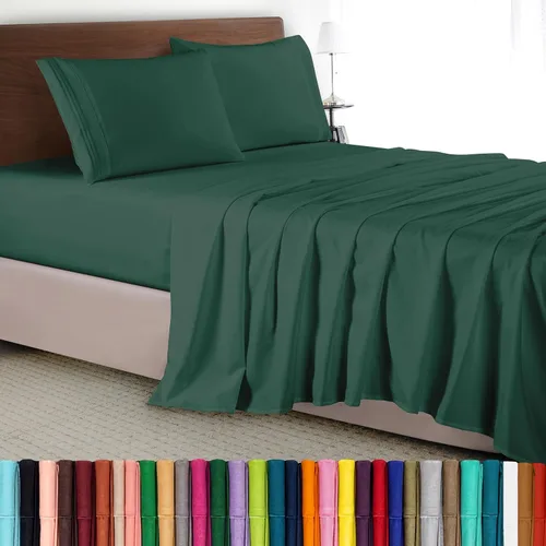 Vista 37 de Elegant Comfort - Juego de sábanas de lujo de 4 piezas - Ropa de cama de lujo de 1500 hilos, calidad de hotel prémium, microfibra, resistente a