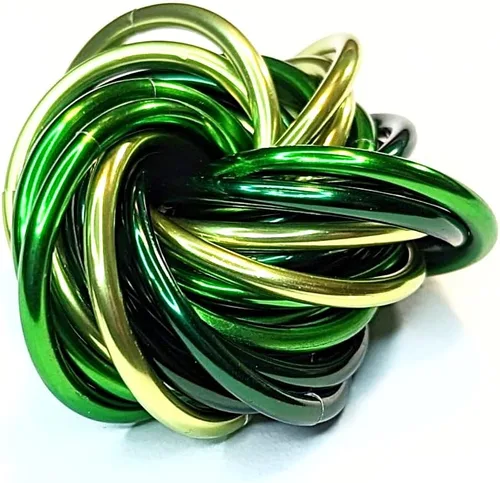 Vista 32 de Bola Fidget Möbii (MultiColor): Herramienta de juguete silenciosa para aliviar el estrés, ansiedad y estimular el ADHD para el hogar, viajes Cromo